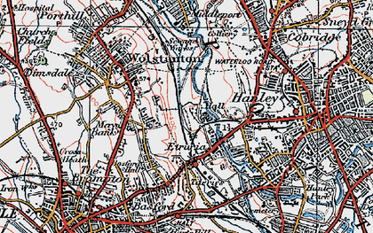 Old map of Etruria in 1921