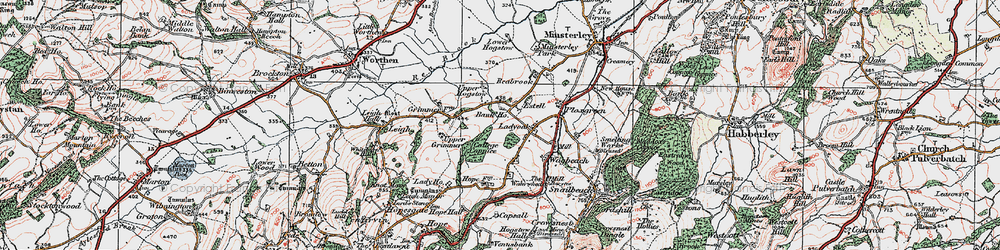 Old map of Etsell in 1921