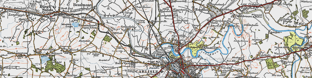 Old map of Etterby in 1925