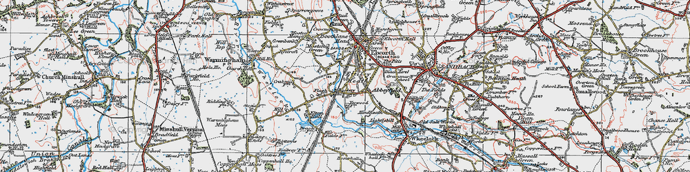 Old map of Ettiley Heath in 1923