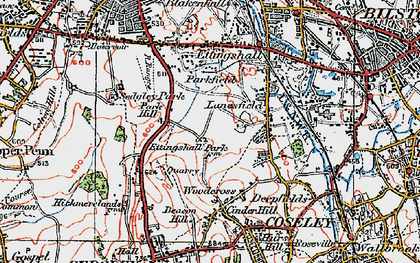 Old map of Ettingshall Park in 1921