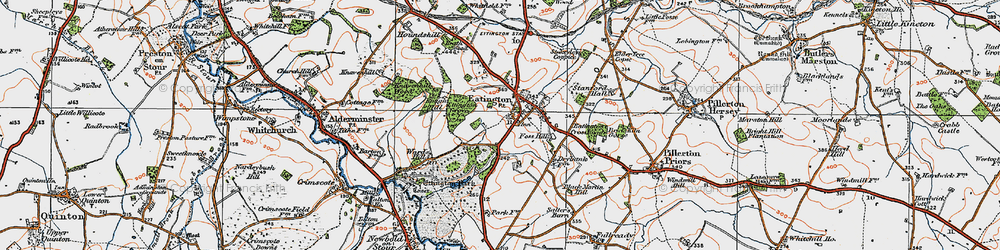 Old map of Black Martin Hill in 1919