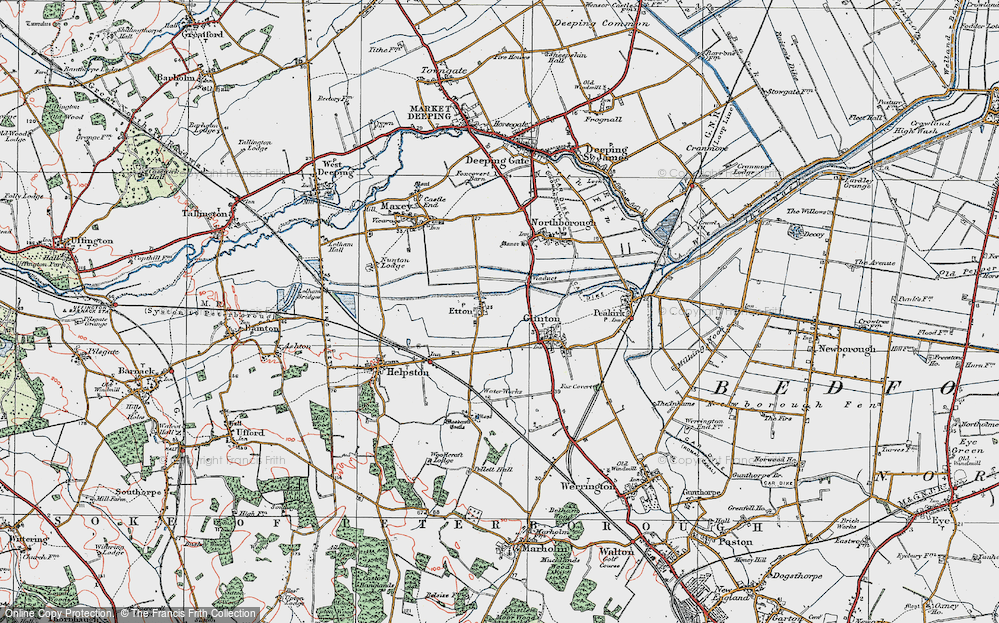 Old Map of Etton, 1922 in 1922