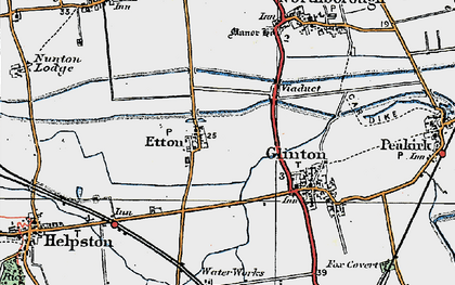 Old map of Etton in 1922