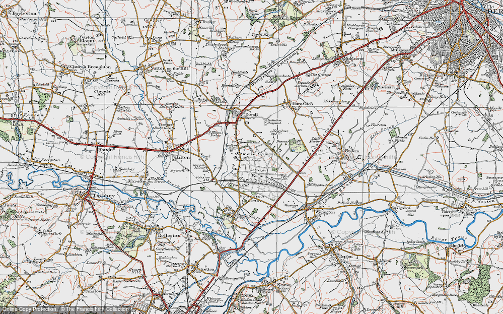 Old Map of Historic Map covering Blakeley Lodge in 1921