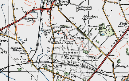 Old map of Etwall Common in 1921