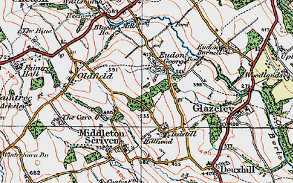 Old map of Eudon George in 1921