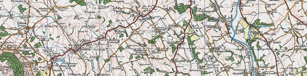 Old map of Eudon George in 1921
