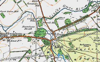Old map of Barnham Heath in 1920