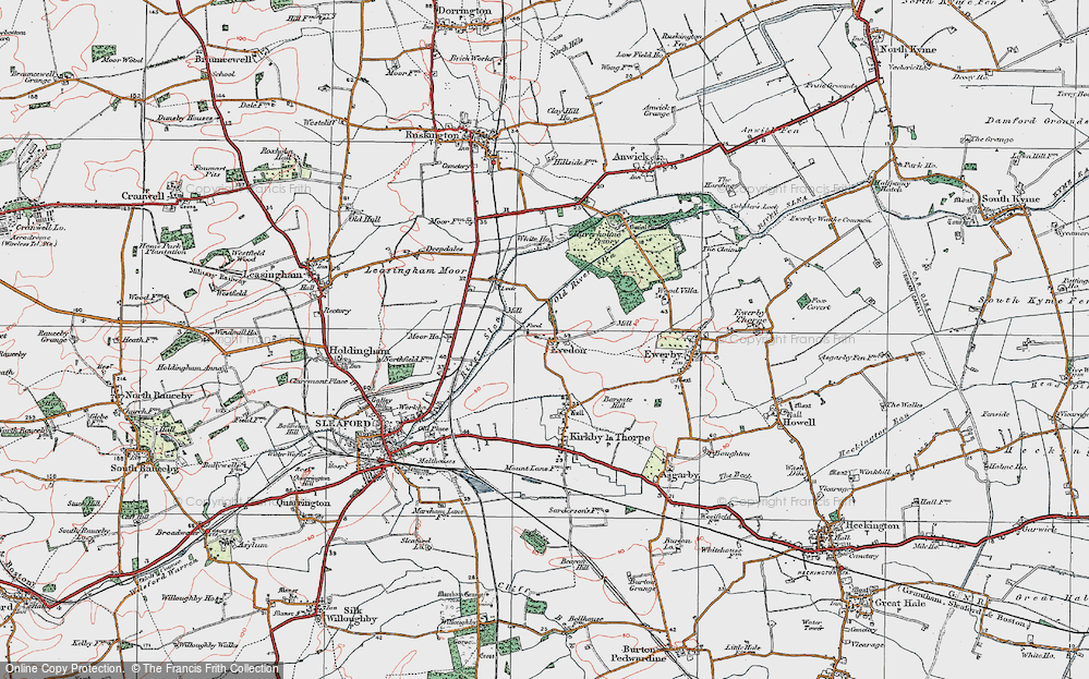 Old Map of Evedon, 1922 in 1922