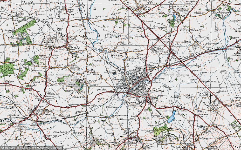 Old Map of Even Swindon, 1919 in 1919