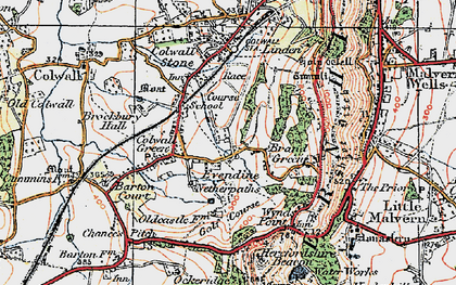 Old map of Evendine in 1920
