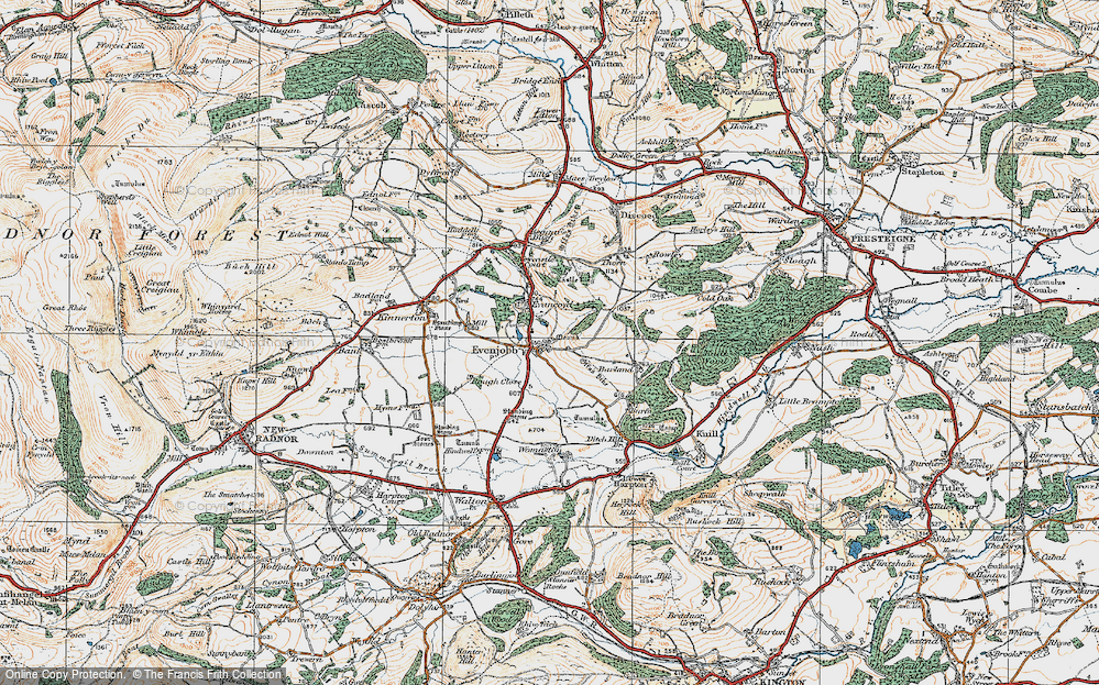 Old Map of Evenjobb, 1920 in 1920
