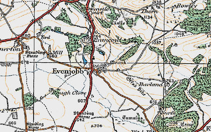 Old map of Evenjobb in 1920