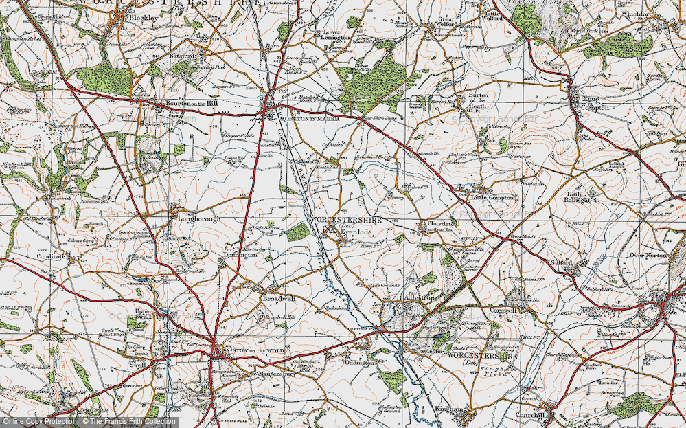Old Map of Evenlode, 1919 in 1919
