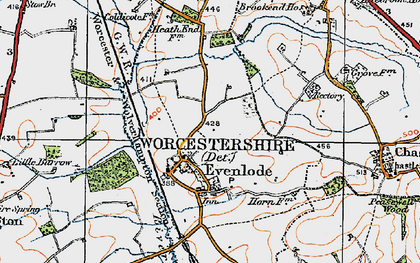 Old map of Evenlode in 1919
