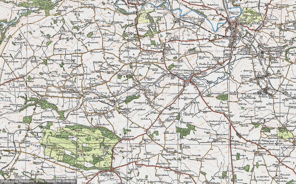 Old Map of Evenwood, 1925 in 1925