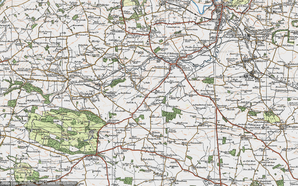Old Map of Historic Map covering Bolton Garths in 1925