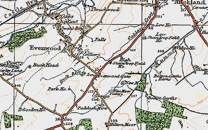 Old map of Bolton Garths in 1925