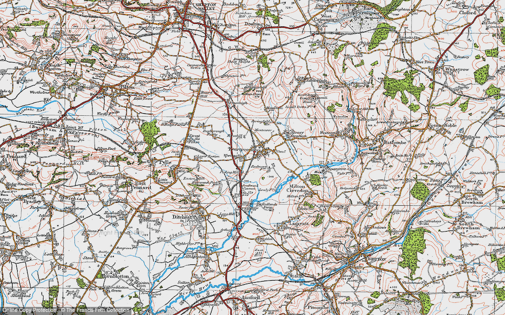 Old Map of Evercreech, 1919 in 1919