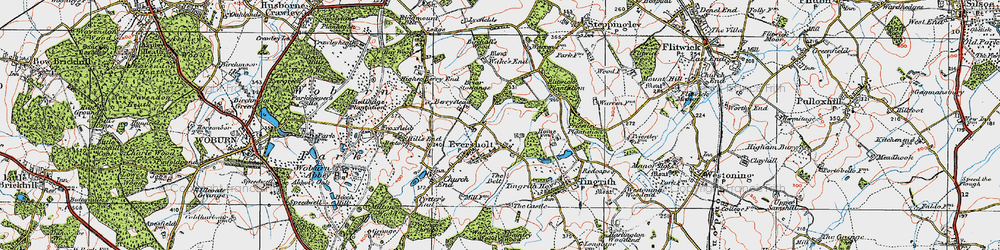 Old map of Eversholt in 1919