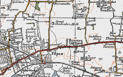 Old map of Eversley in 1921