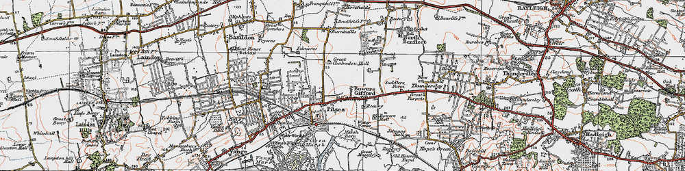 Old map of Eversley in 1921