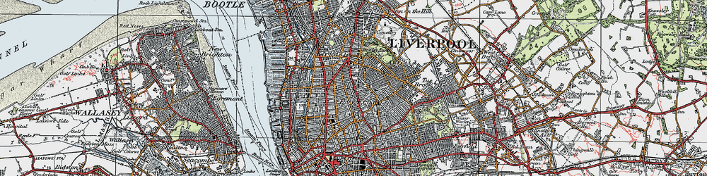 Old map of Everton in 1923