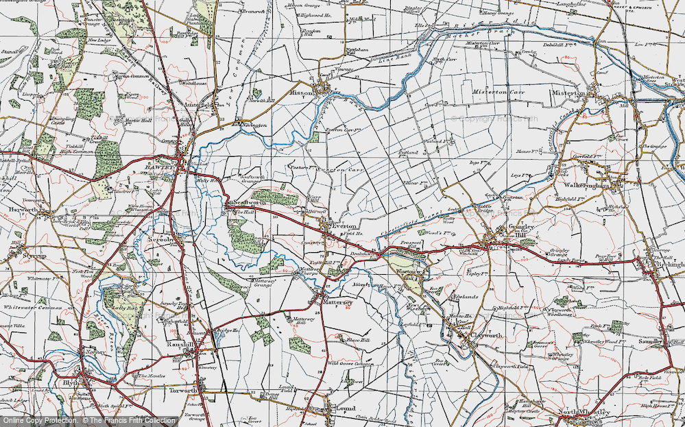 Old Map of Historic Map covering Drakeholes in 1923
