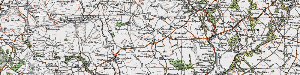 Old map of Evertown in 1925