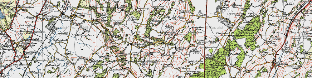 Old map of Evington in 1920