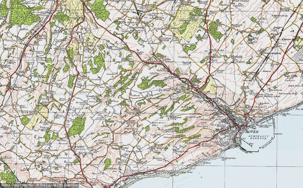 Old Map of Ewell Minnis, 1920 in 1920