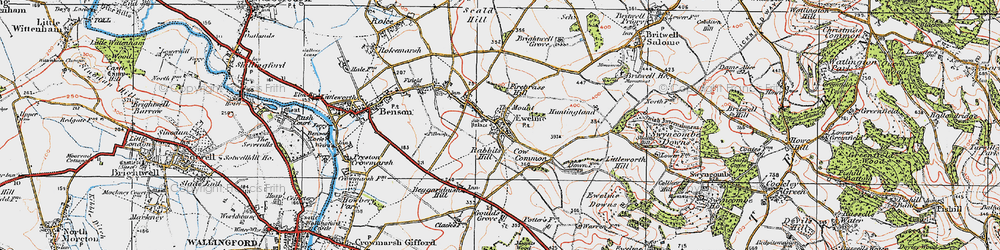 Old map of Ewelme in 1919