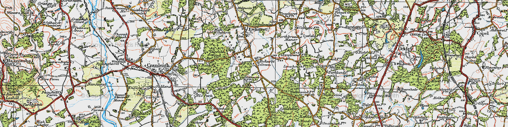 Old map of Ewhurst Green in 1920