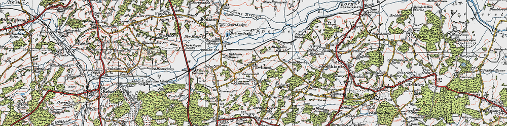 Old map of Ewhurst Green in 1921