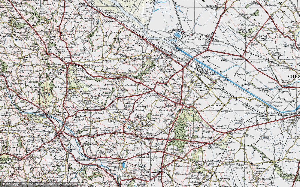 Old Map of Ewloe, 1924 in 1924