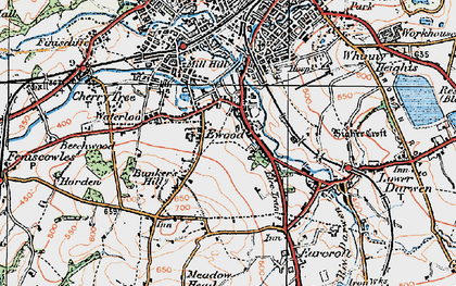 Old map of Ewood in 1924
