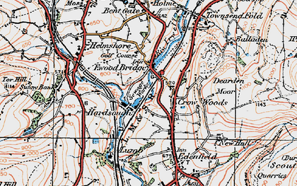 Old map of Ewood Bridge in 1924
