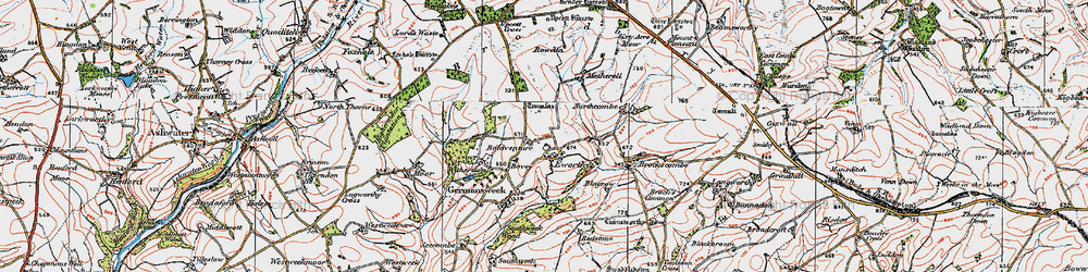 Old map of Bovey in 1919
