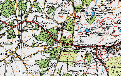 Old map of Ewshot in 1919