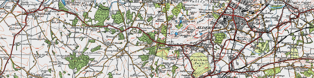 Old map of Ewshot in 1919