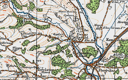 Old map of Ewyas Harold in 1919