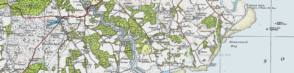 Old map of Exbury in 1919