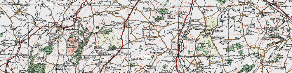 Old map of Exfords Green in 1921