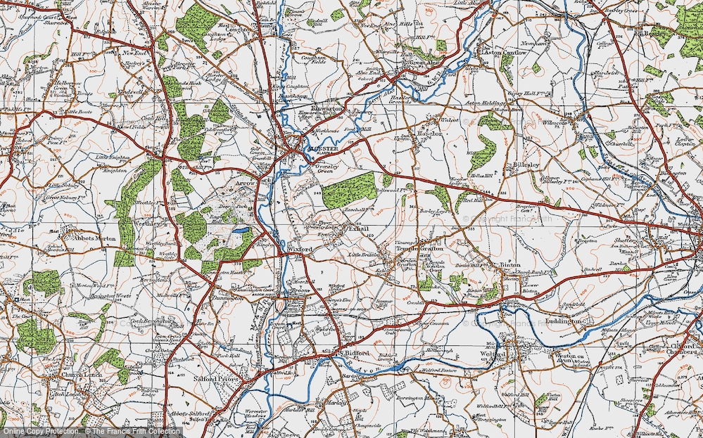 Old Map of Exhall, 1919 in 1919