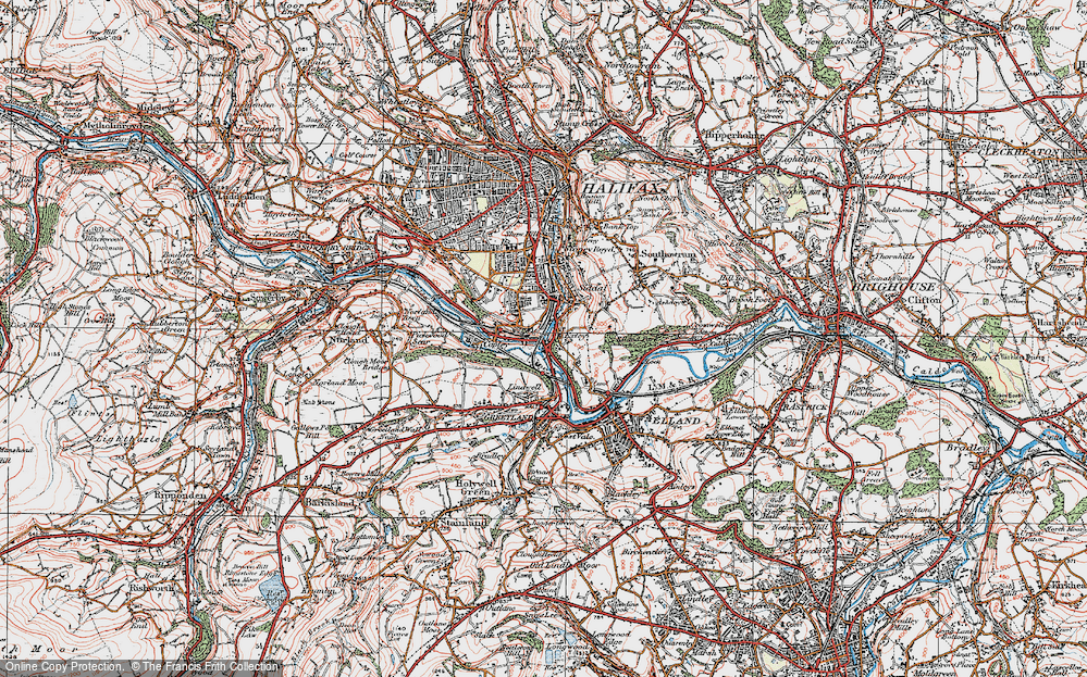 Old Map of Exley, 1925 in 1925