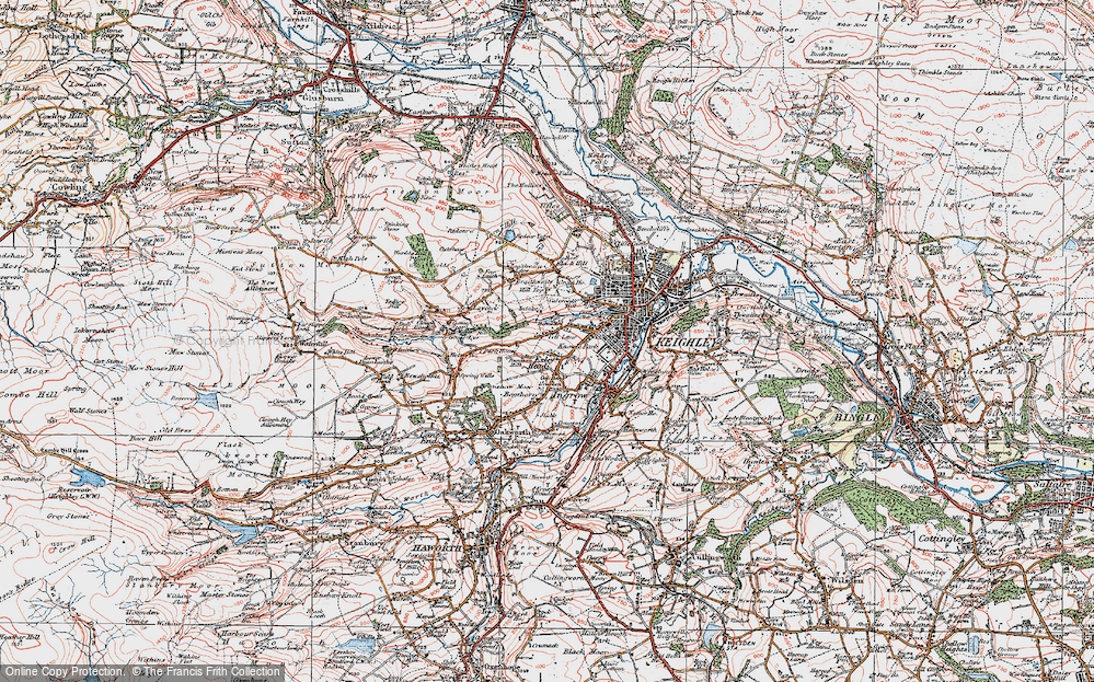 Old Map of Exley Head, 1925 in 1925