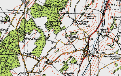 Old map of Exted in 1920