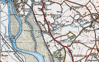 Old map of Exton in 1919