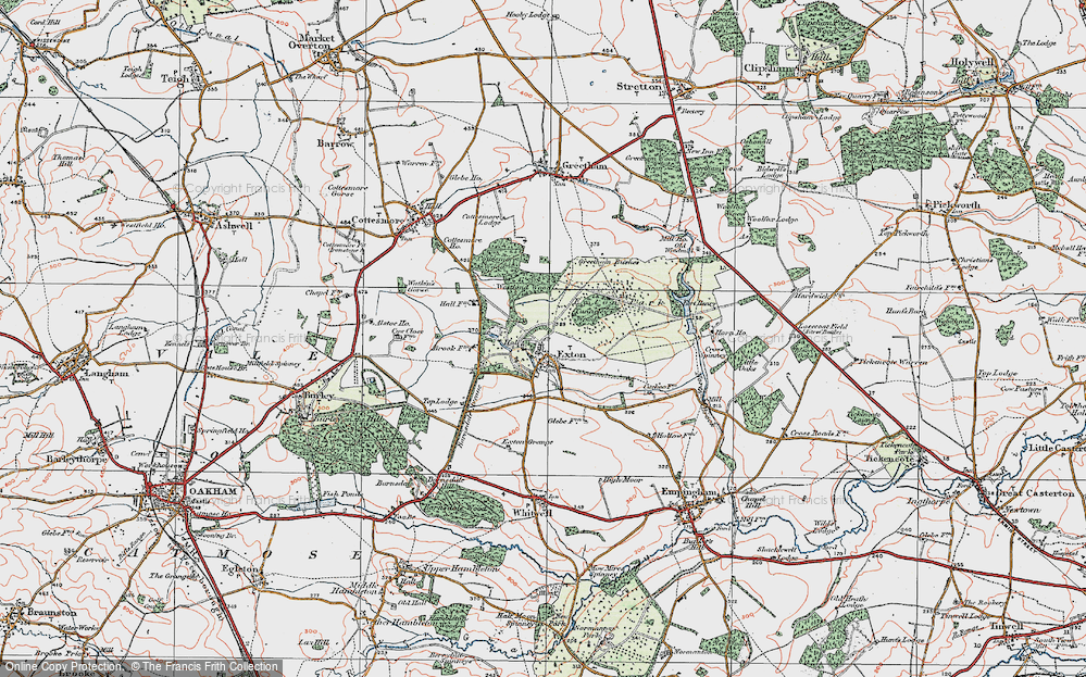 Old Map of Exton, 1922 in 1922